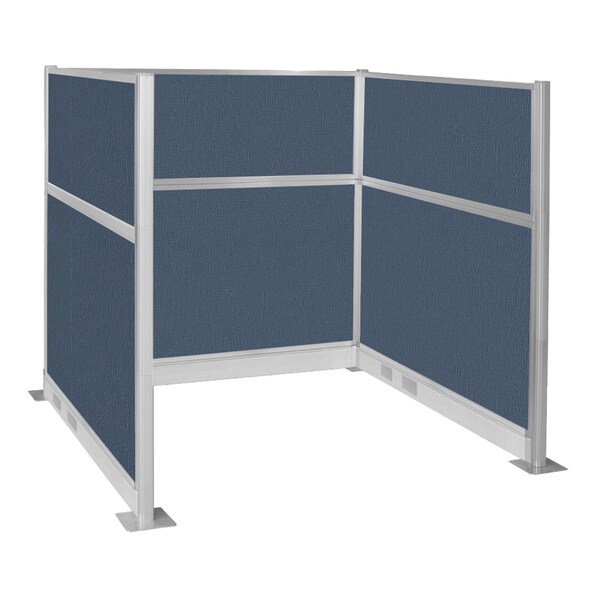 Pre-Configured Hush Panel Electric Cubicle (U Shape) 6' x 6' Ocean Fabric